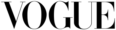 Black 'Vogue' logo on a white background